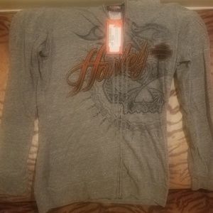 Harley Davidson light zip up hoodie